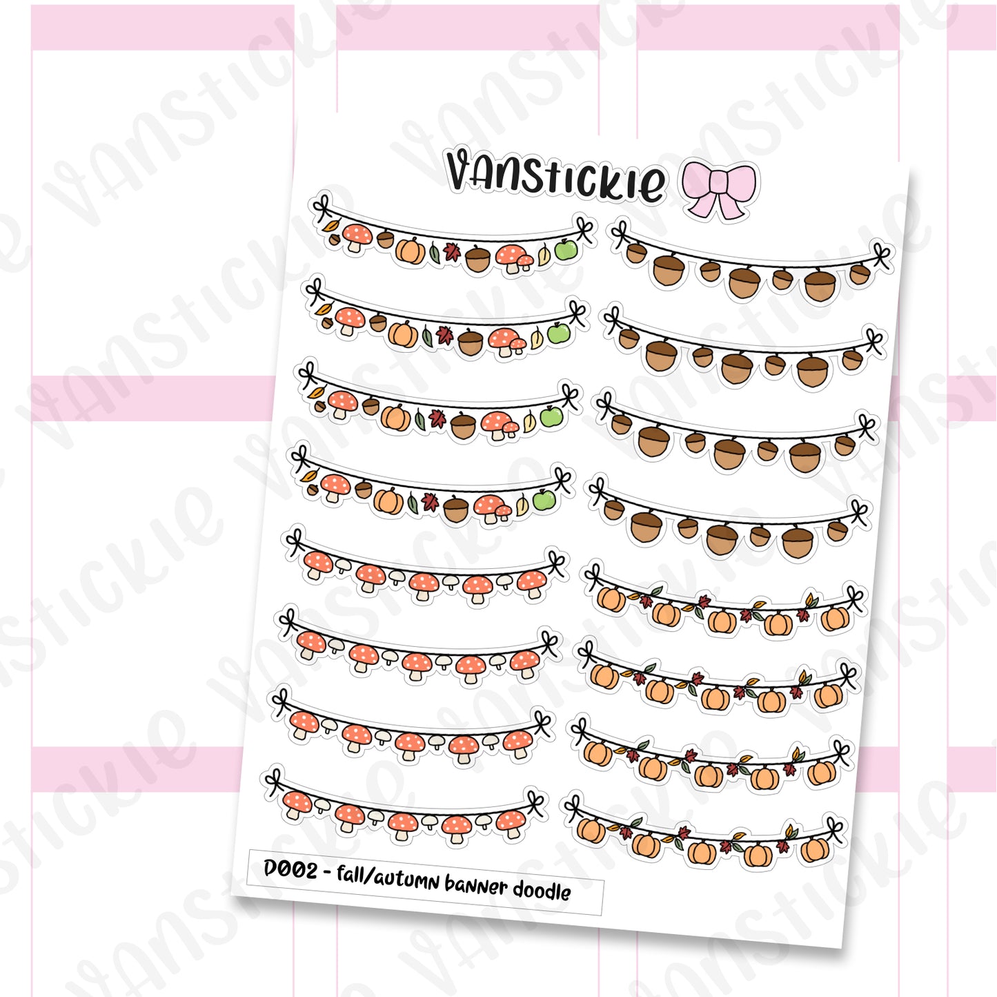 D002 - Fall/autumn banner doodle stickers
