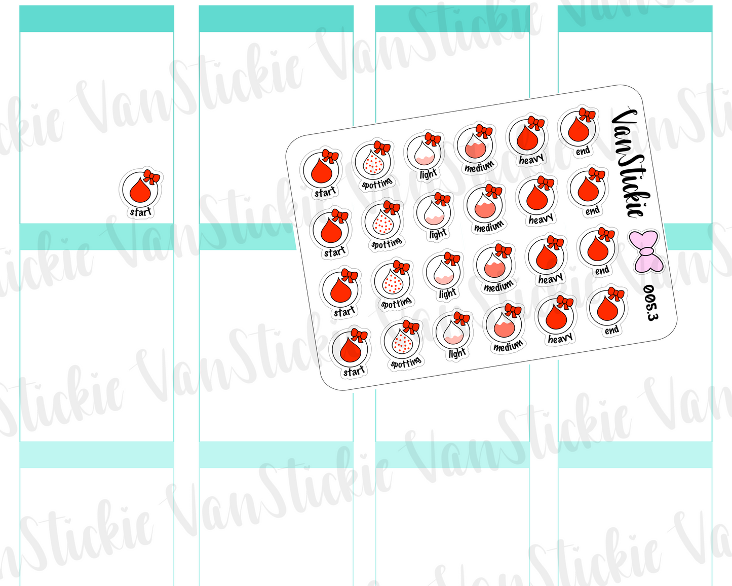 MSC 005.3| Mini sheet - blood drop circle icons mixed sheet