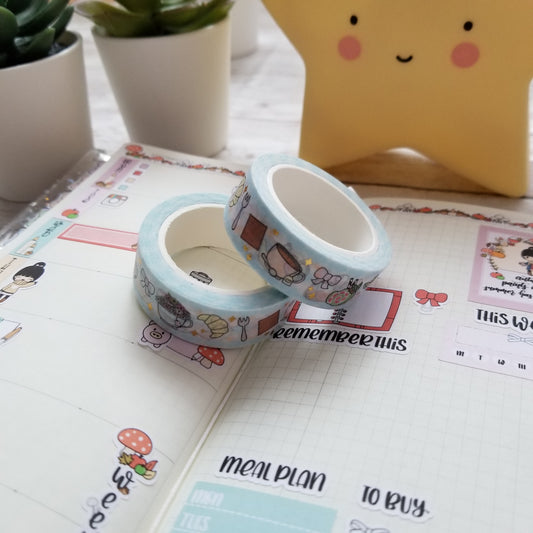 Vanstickie "Tea Party" 15 mm washi tape with gold foil