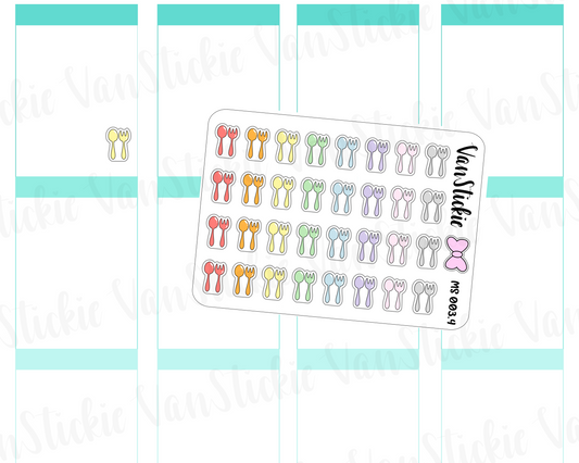 MSC 003.4| Mini sheet - rainbow fork and spoon doodle