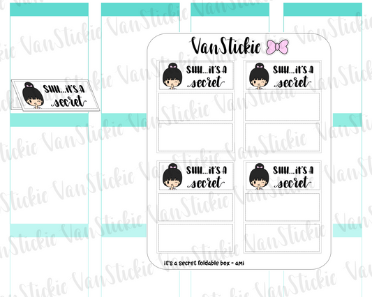 VSC 090 | Chibit "it's a secret" foldable Planner Stickers