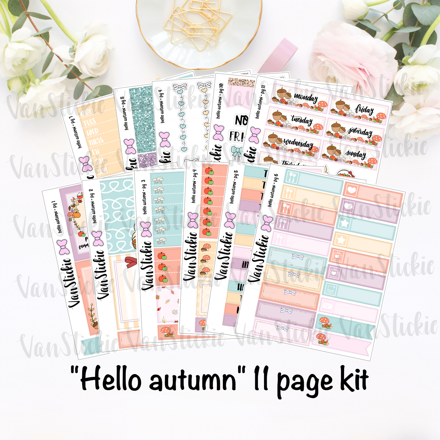 "hello autumn" - sticker kit (11 pages of quarter sheets)