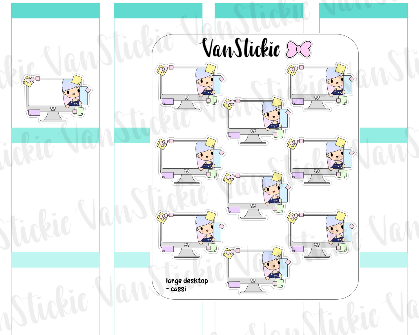 VSO 009 | Desktop Sticker - Ombre Haired Chibit Planner Stickers