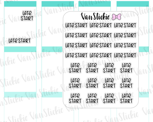 W054| Hand Lettering Stickers - Late Start