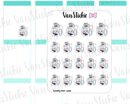 VSO 007 | Laundry Time - Ombre Haired Chibit Planner Stickers