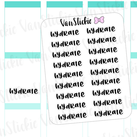 W094| Hand Lettering Stickers - Hydrate