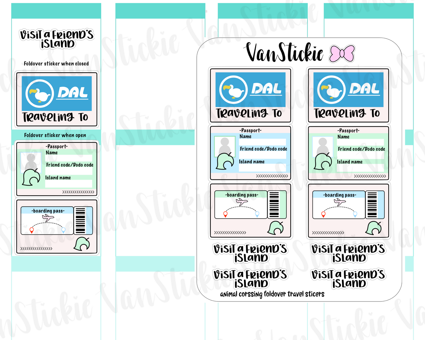 FC037 - Animal Crossing foldable/foldover stickers