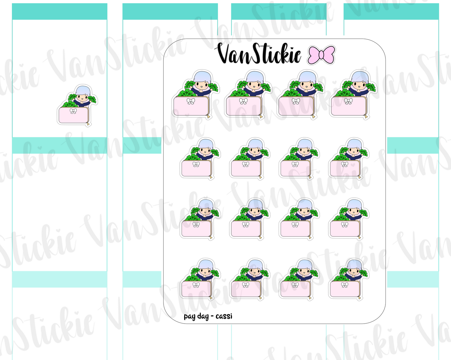 VSO 012 | Pay Day - Ombre Haired Chibit Planner Stickers