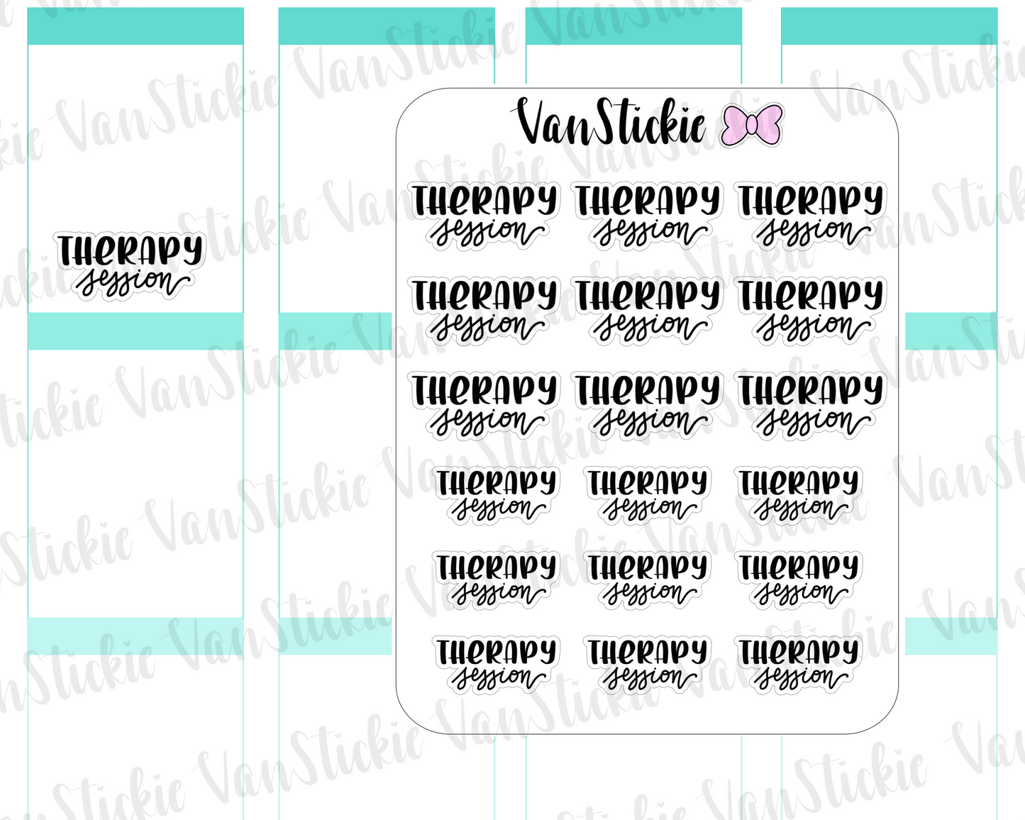 W064| Hand Lettering Stickers - Therapy session