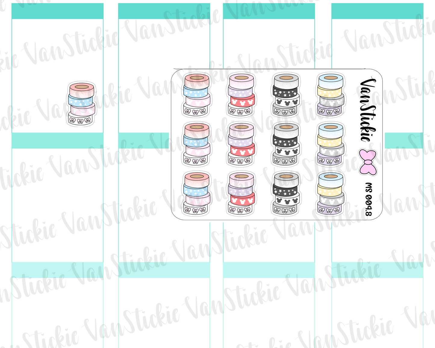 MSC 009.8| Mini sheet - washi stack doodle