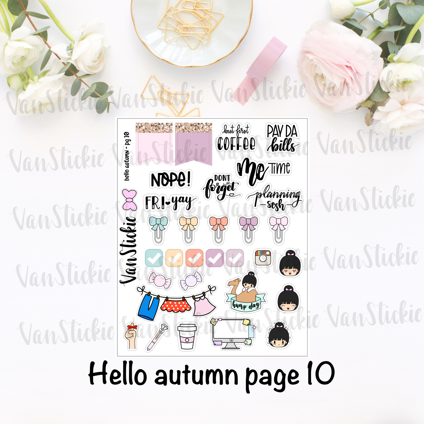 "hello autumn" - sticker kit (11 pages of quarter sheets)