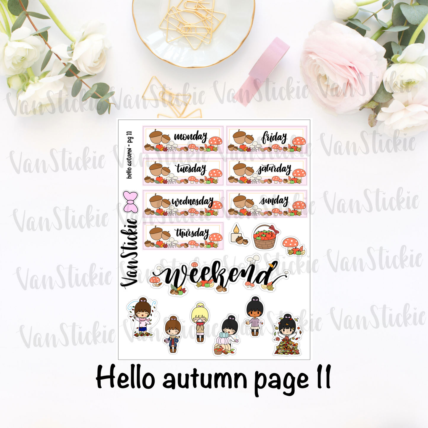 "hello autumn" - sticker kit (11 pages of quarter sheets)