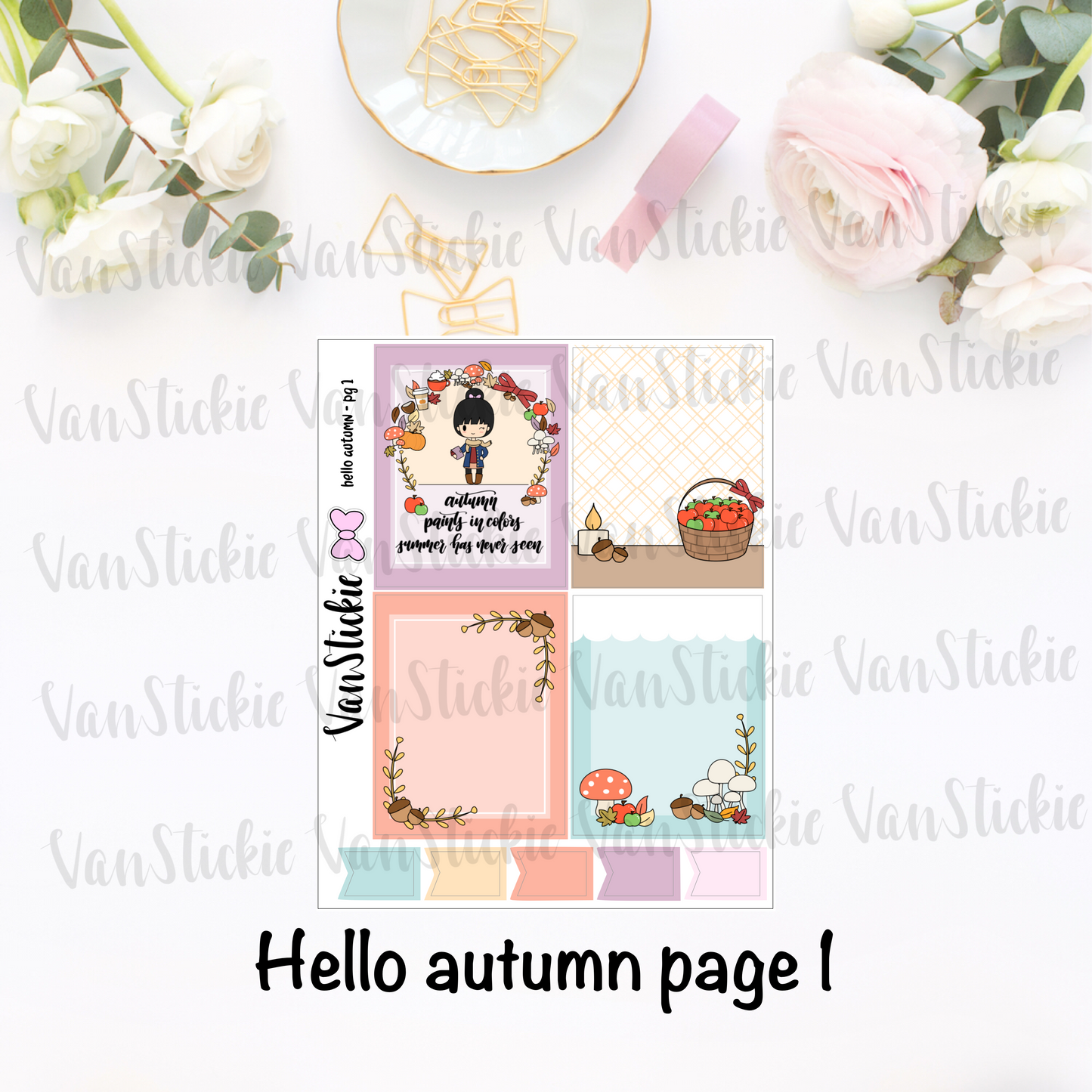 "hello autumn" - sticker kit (11 pages of quarter sheets)