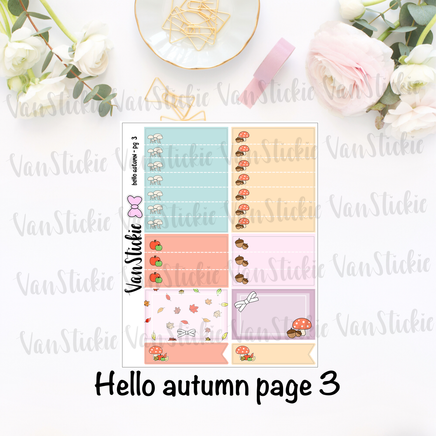 "hello autumn" - sticker kit (11 pages of quarter sheets)