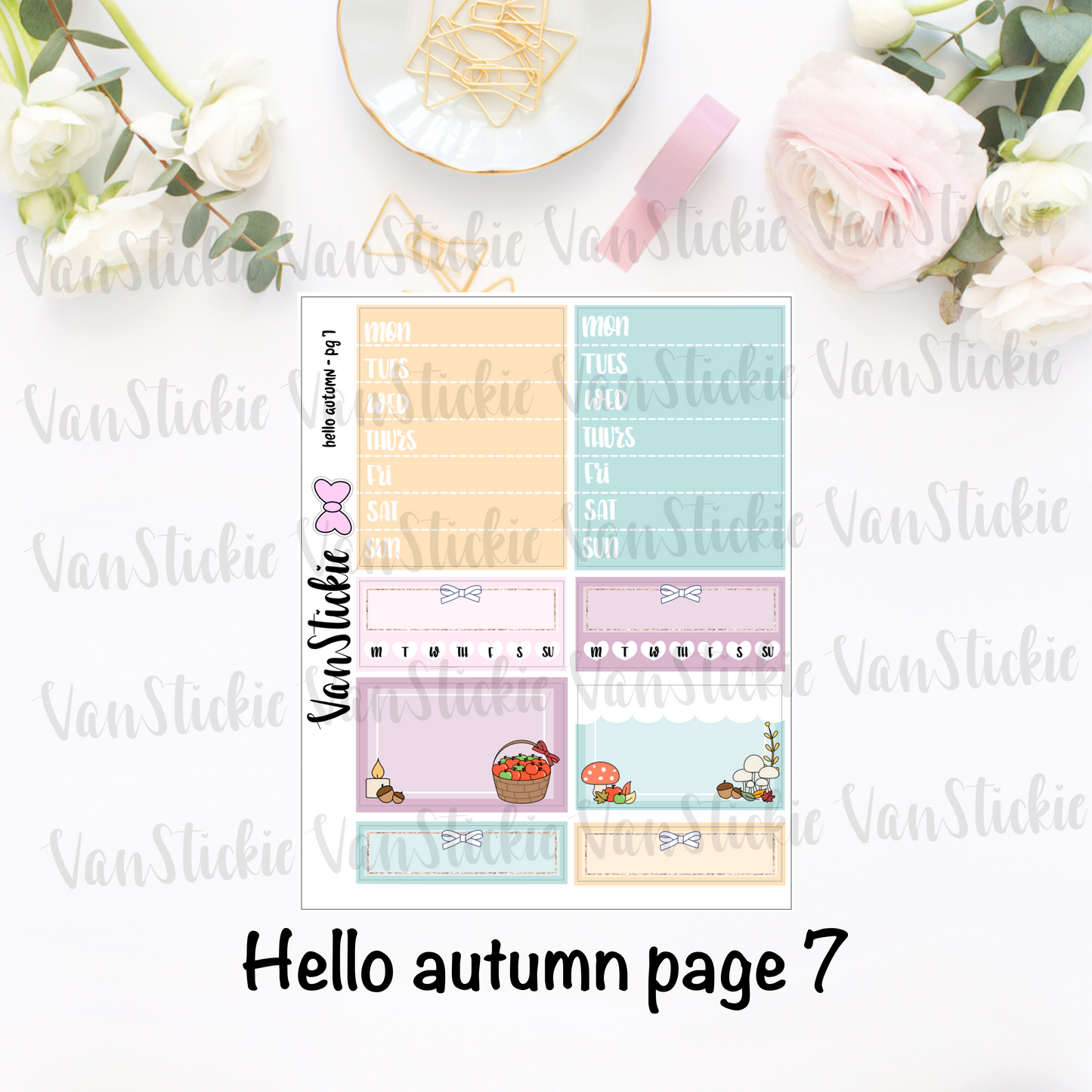 "hello autumn" - sticker kit (11 pages of quarter sheets)