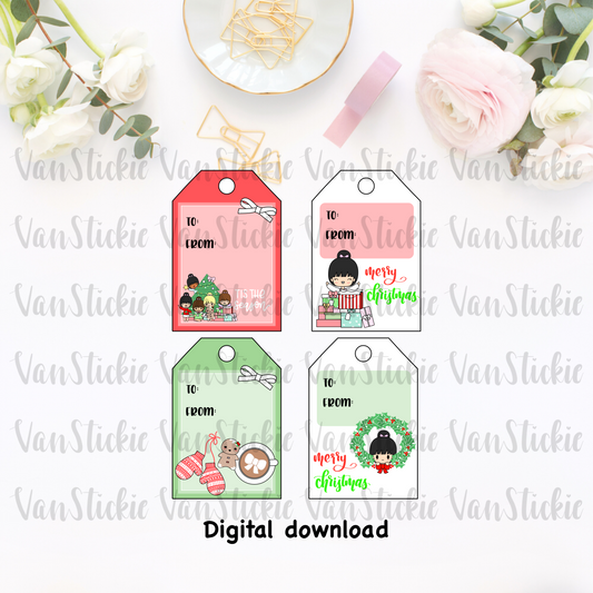DIGITAL DOWNLOAD - Christmas Gift Tags Vr 2 (traditional)