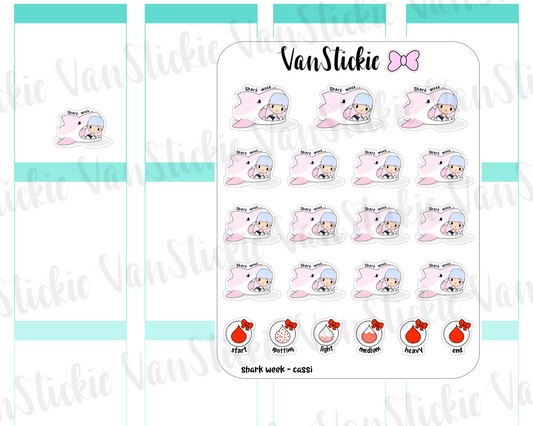 VSO 010 | Shark week - Ombre Haired Chibit Planner Stickers