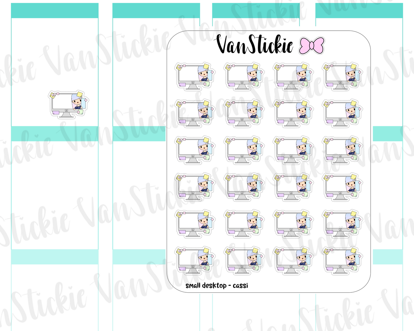 VSO 009 | Desktop Sticker - Ombre Haired Chibit Planner Stickers