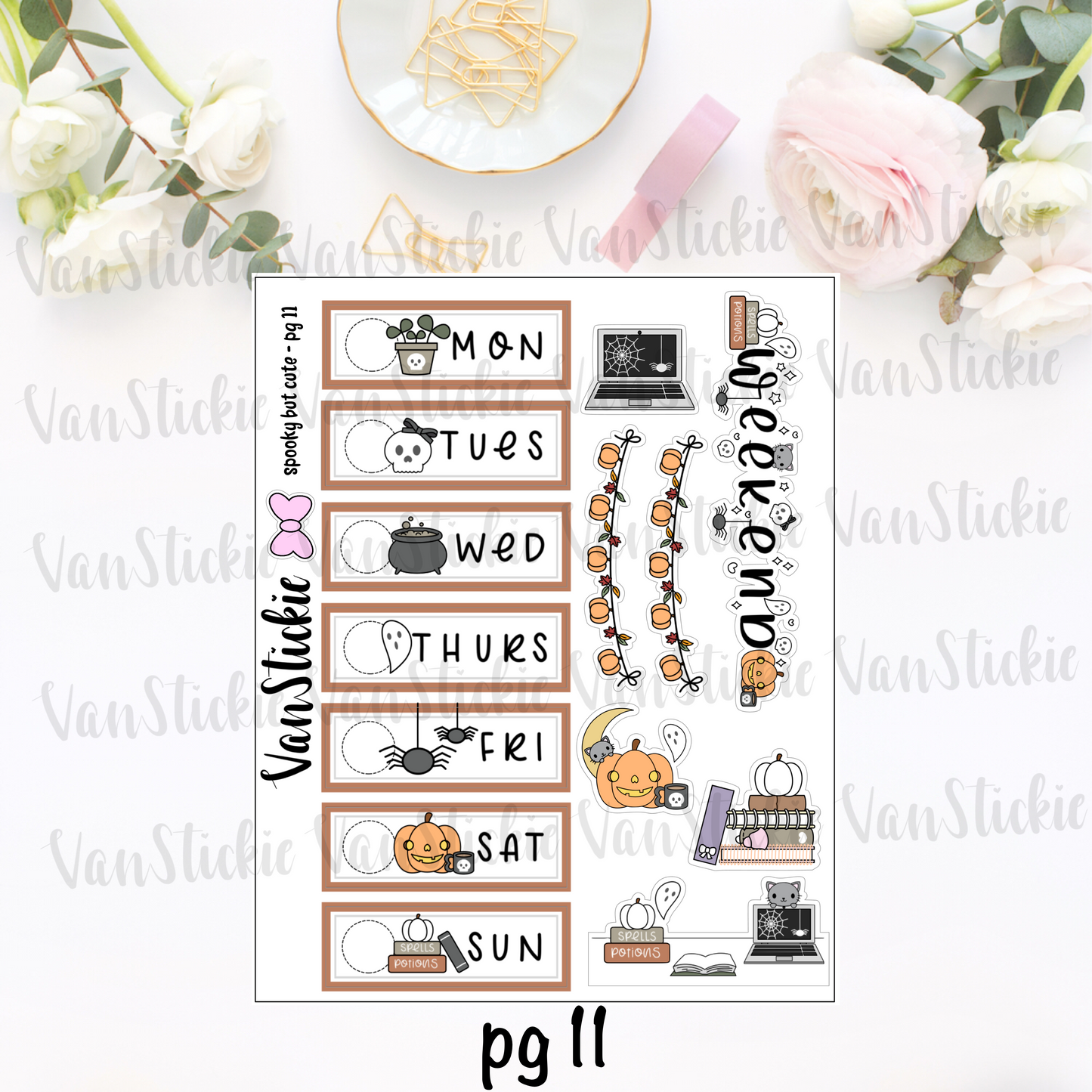 "Spooky But Cute" - sticker kit (11 pages of quarter sheets)