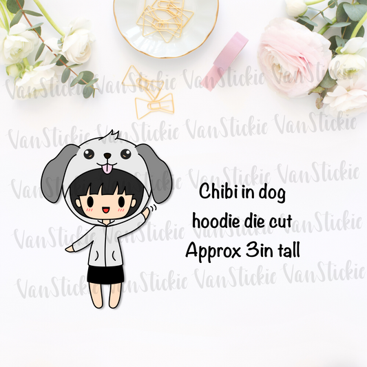 Chibi in Dog Hoodie Die Cut