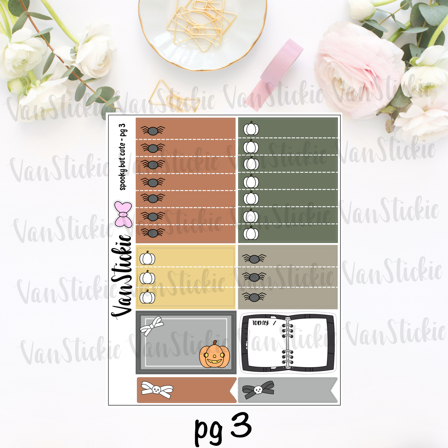"Spooky But Cute" - sticker kit (11 pages of quarter sheets)