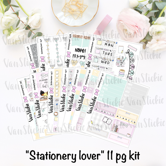 "Stationery Lover" - sticker kit (11 pages of quarter sheets)