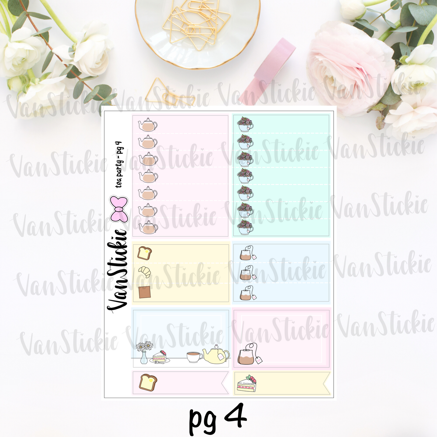 "Tea Party" - sticker kit (11 pages of quarter sheets)