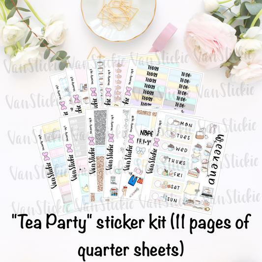 "Tea Party" - sticker kit (11 pages of quarter sheets)