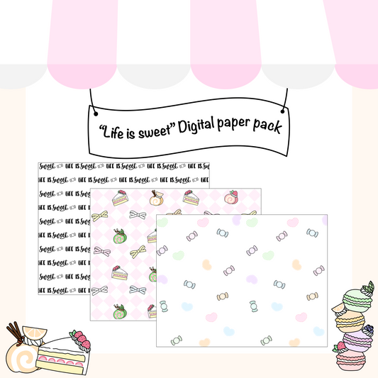 DIGITAL DOWNLOAD - "life is sweet" digital paper pack