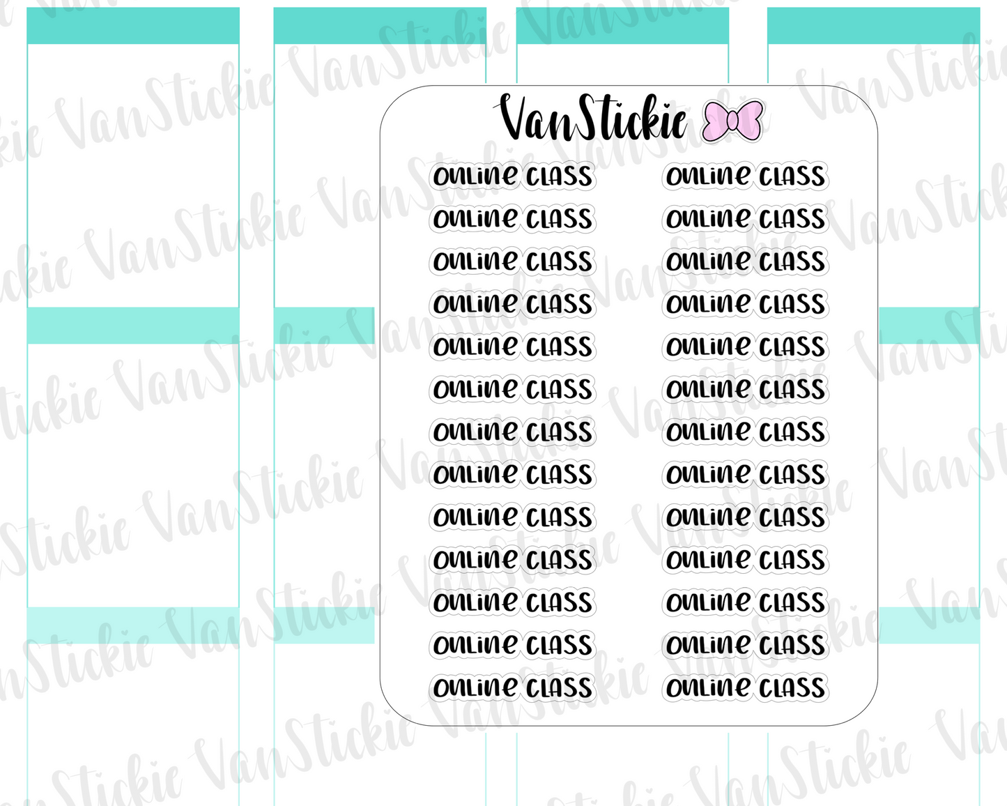 W082| Hand Lettering Stickers - "online class"