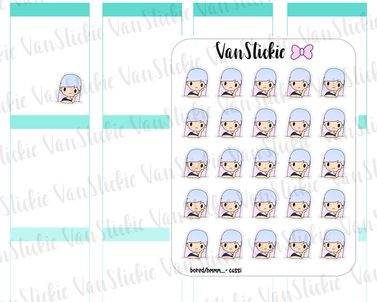 VSO 045|Bored/hmm...- Ombre Haired Chibit Planner Stickers