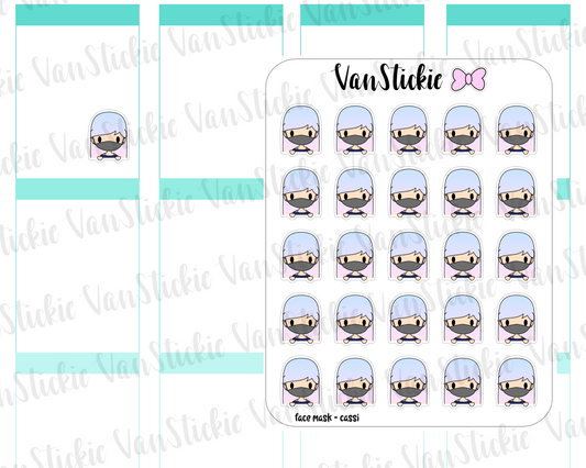 VSO 046|wear a mask - Ombre Haired Chibit Planner Stickers