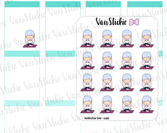 VSO 047|Meditation time- Ombre Haired Chibit Planner Stickers