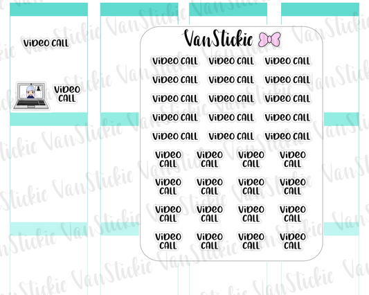 W083| Hand Lettering Stickers - "video call"