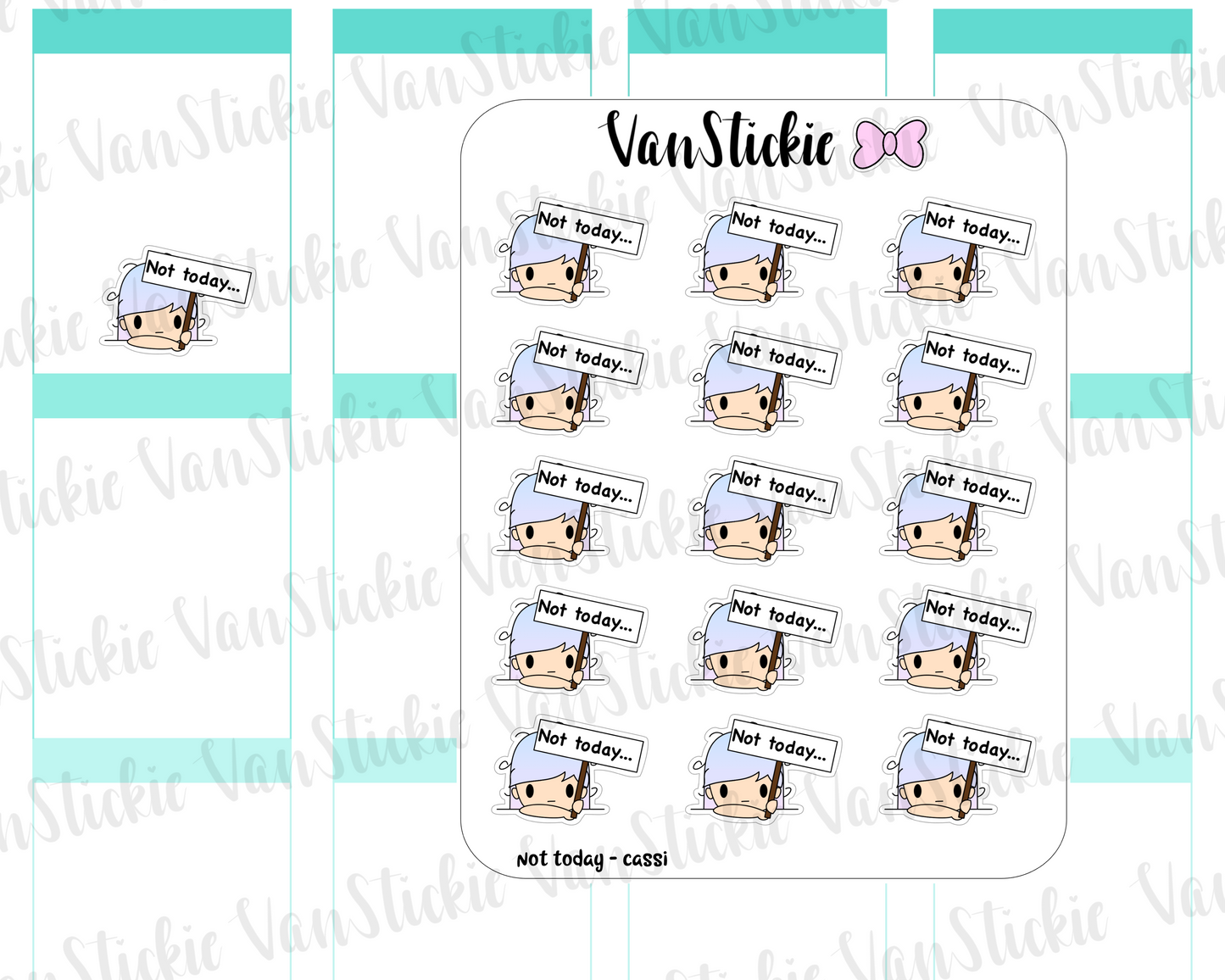 VSO 031 | Not Today - Ombre Haired Chibit Planner Stickers