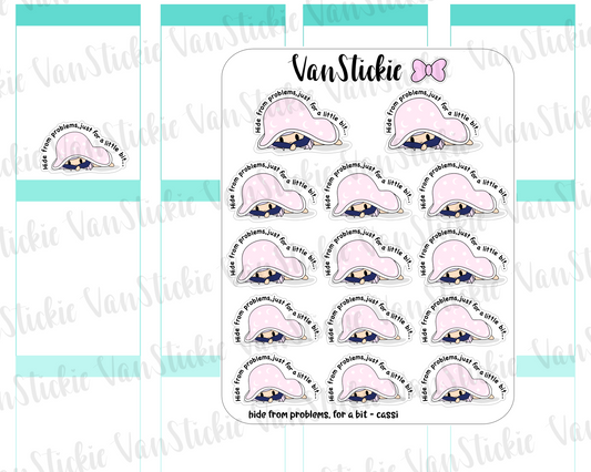 VSO 029 | hiding from problems - Ombre Haired Chibit Planner Stickers