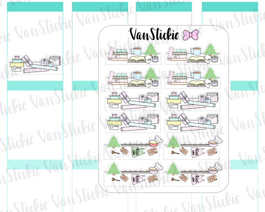 VSD 096| Doodle - Christmas themed desk deco stickers (pastel colours)