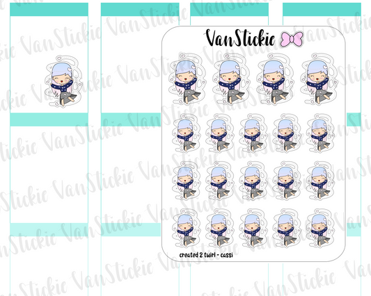 VSO 020 | Created 2 twirl - Ombre Haired Chibit Planner Stickers