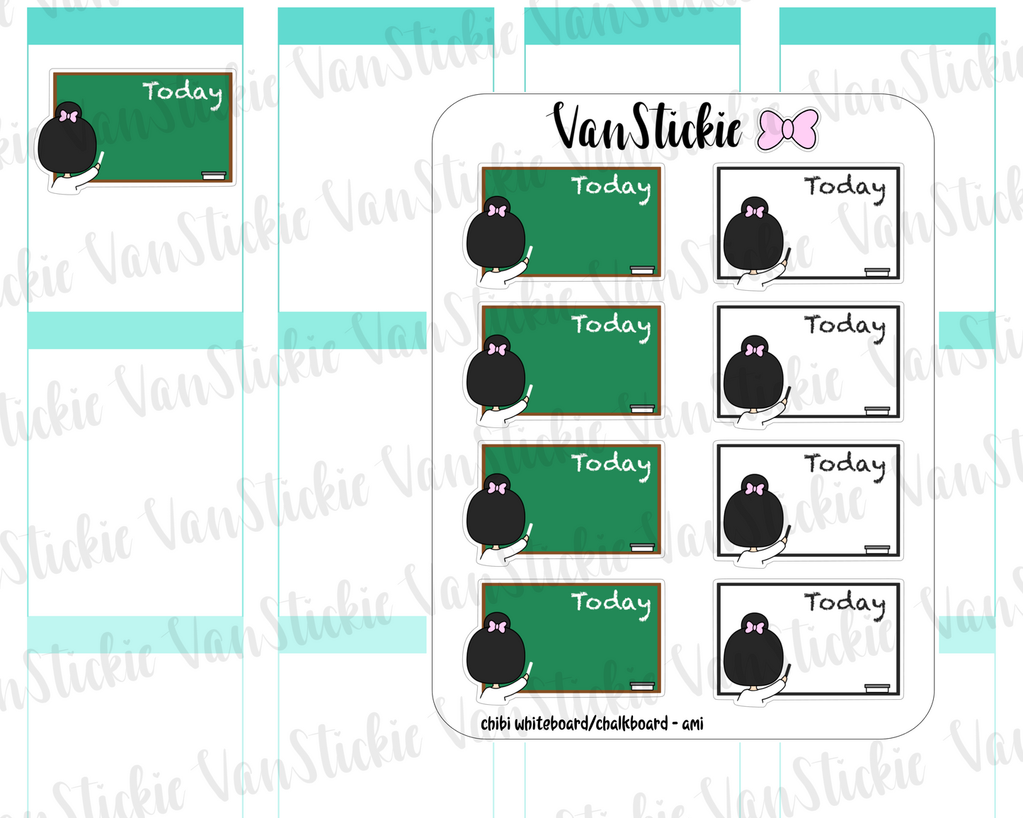 VSC 101| Whiteboard/Chalk board Teacher Planner Stickers