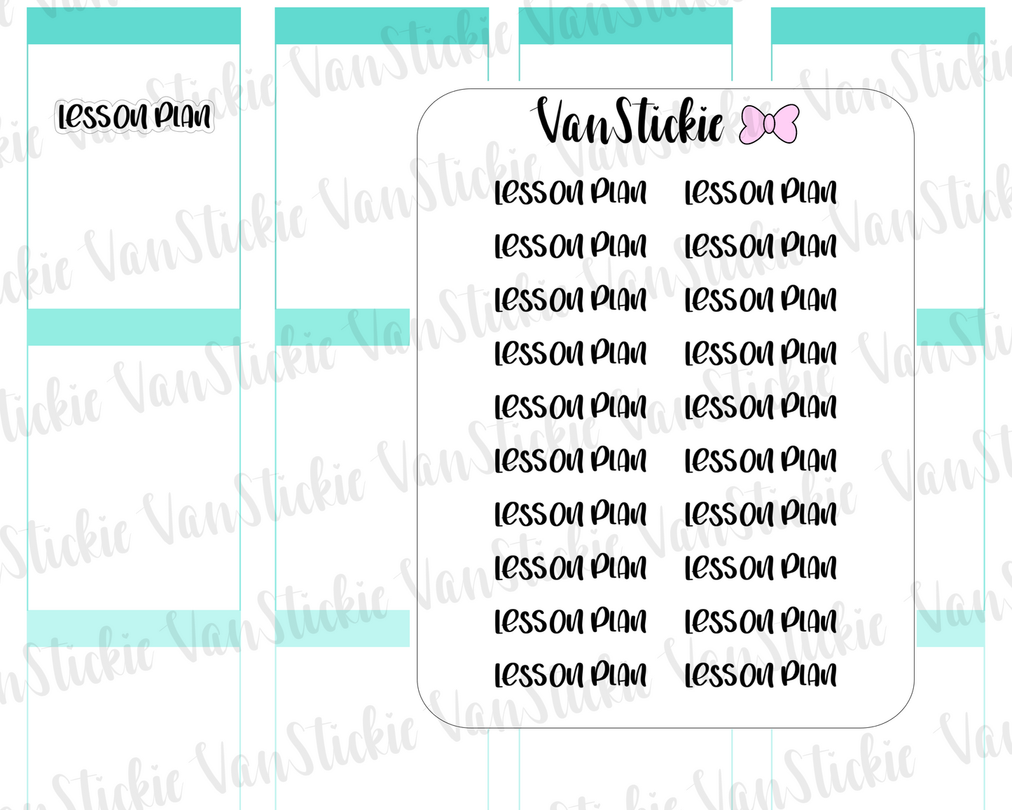 W078| Hand Lettering Stickers - "Lesson Plan"