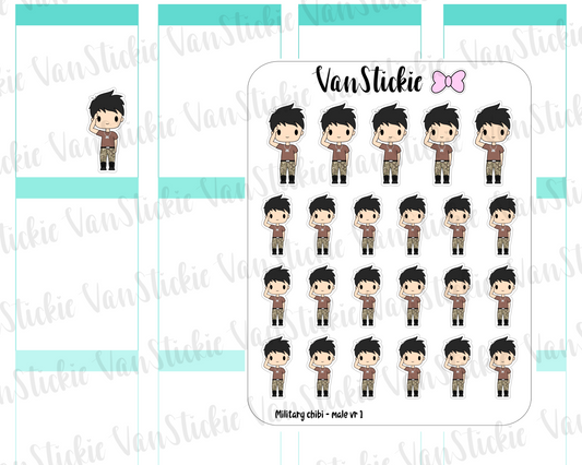 VSC 103| Military (male) Chibi Planner Stickers