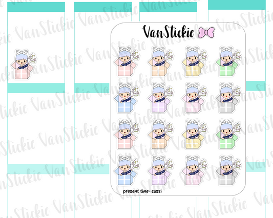 VSO 023 | Present time! Ombre Haired Chibit Planner Stickers