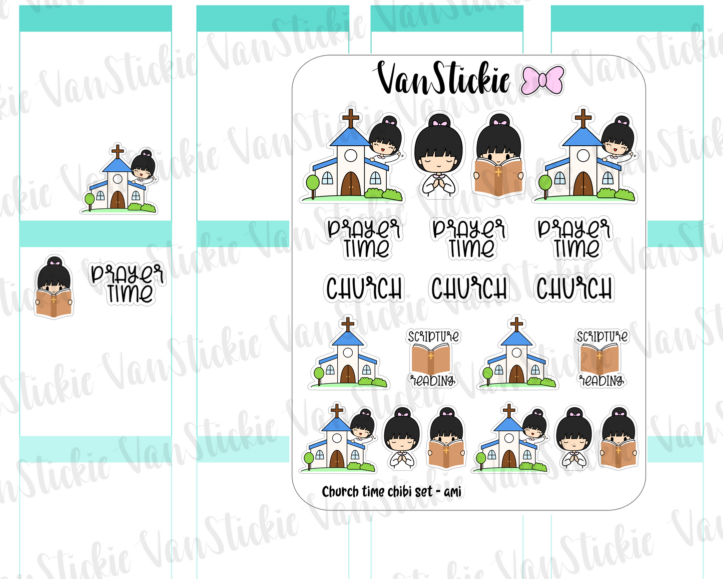 VSS 063 | Chibits Set - Church Time Planner Stickers