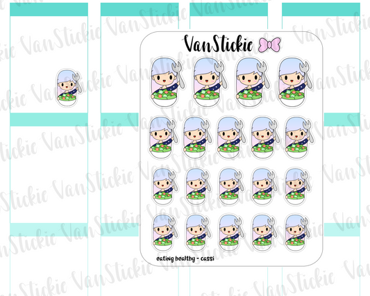 VSO 014 | Eating healthy - Ombre Haired Chibit Planner Stickers