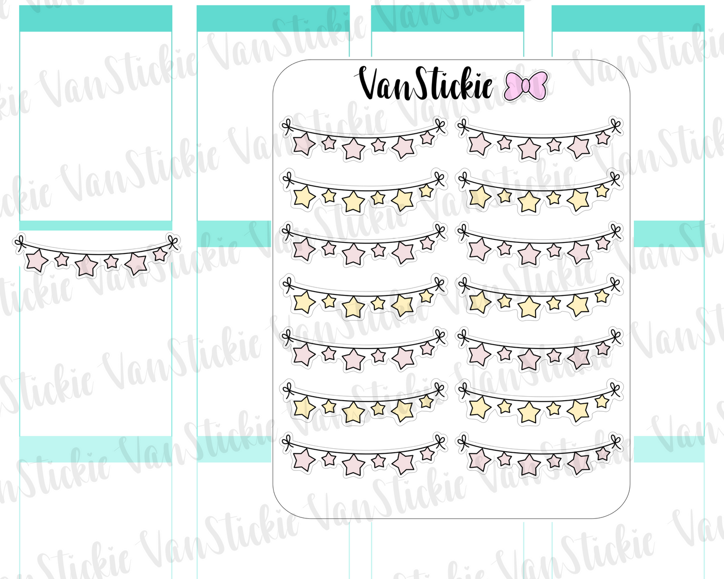 FC022 - Pastel pink and yellow star banners