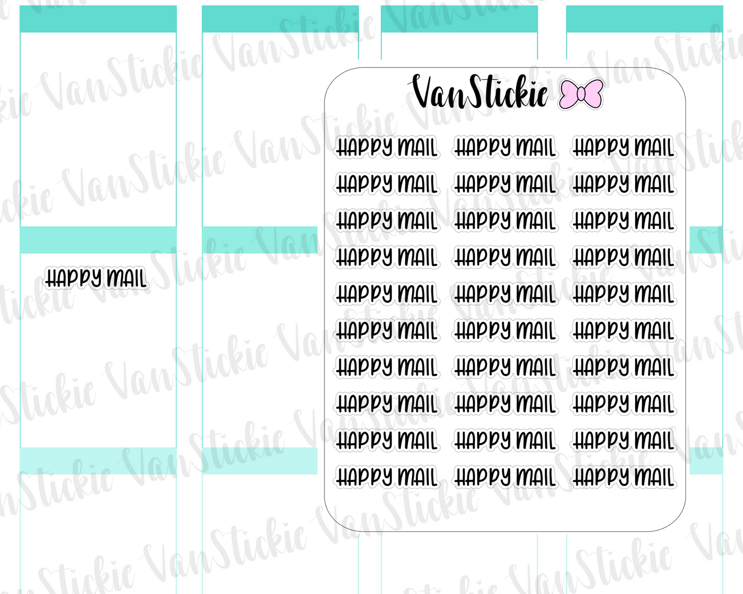 W069| Hand Lettering Stickers - "happy mail"