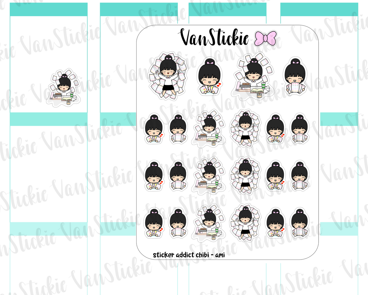 VSC 092 | Chibi Sticker Addict Planner Stickers