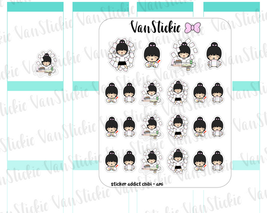 VSC 092 | Chibi Sticker Addict Planner Stickers