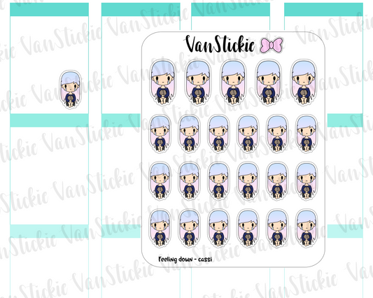 VSO 018 | Feeling Down - Ombre Haired Chibit Planner Stickers