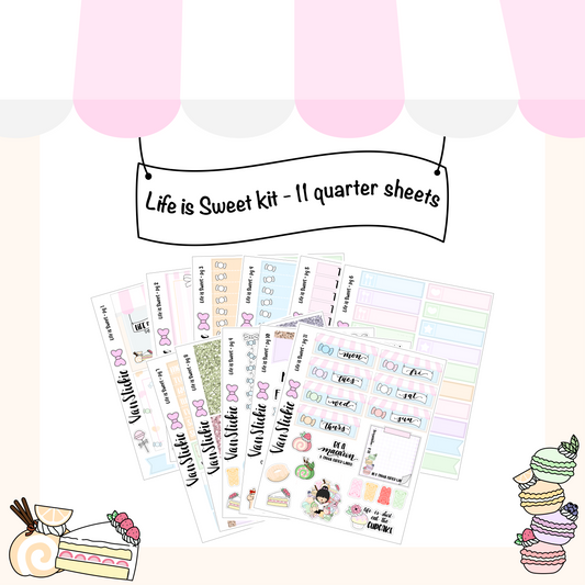 "Life is sweet" - sticker kit (11 pages of quarter sheets)